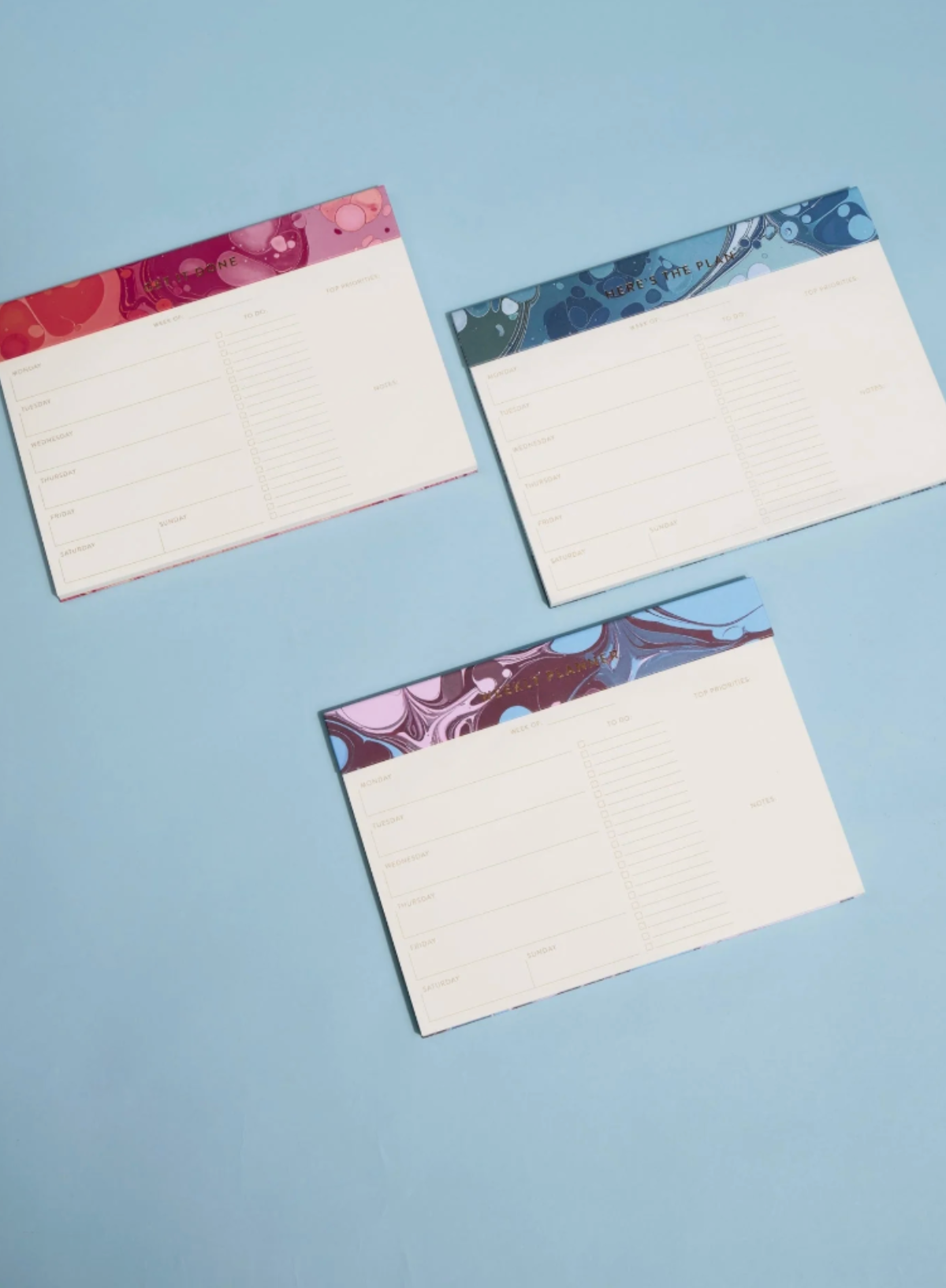 Designworks Ink  Marble Weekly Planner Notepad - Cherry Peach