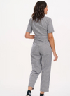 Meredith Boilersuit in Monochrome Stripe from Sugarhill