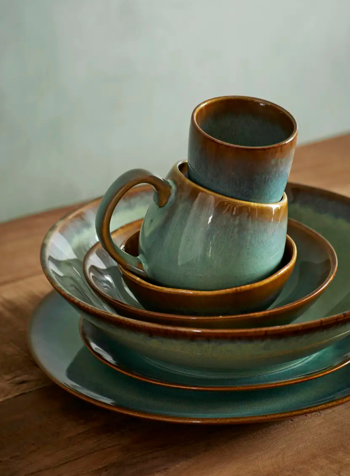 Small Asta Green Stoneware Bowl from Madam Stoltz