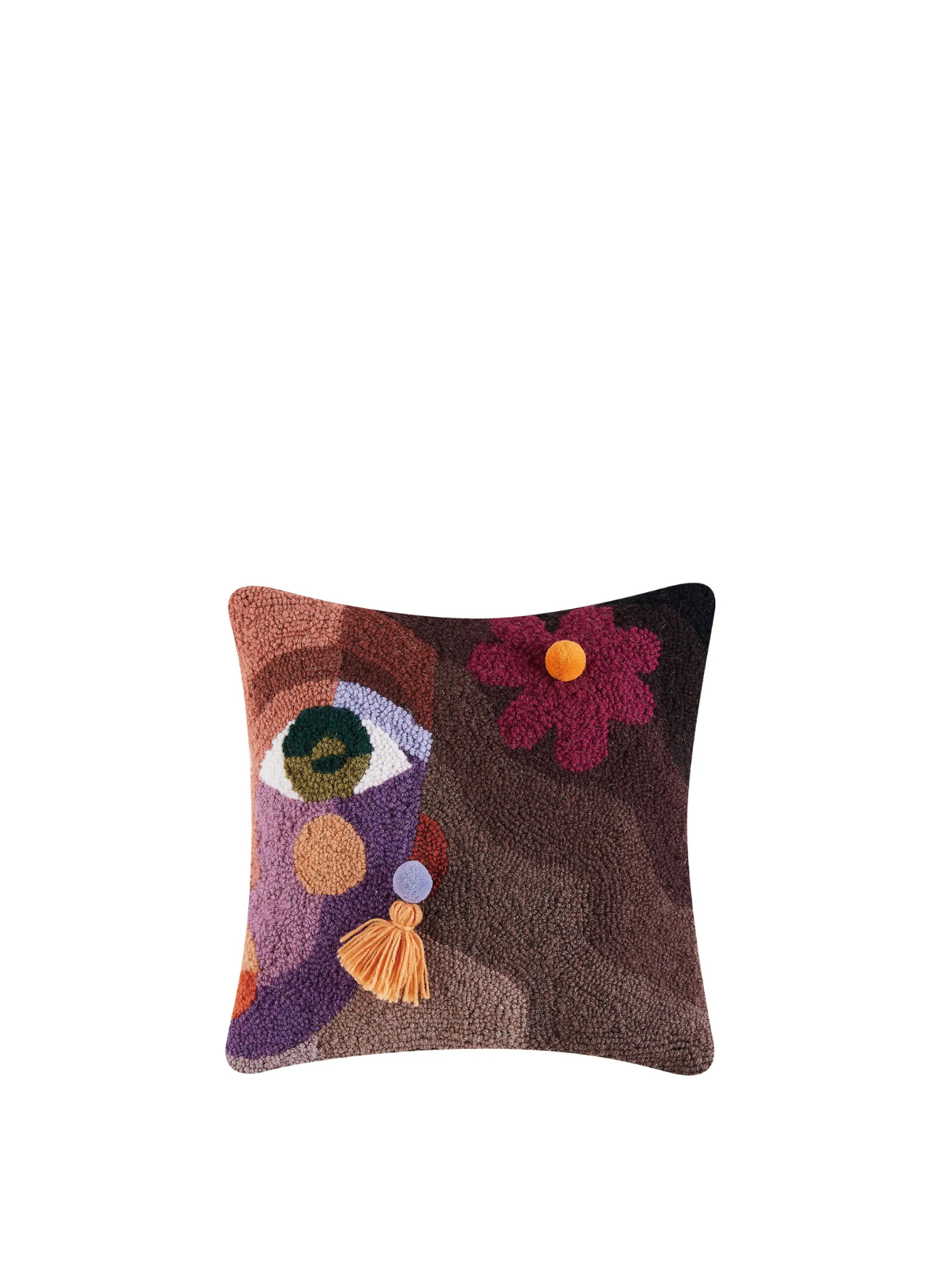 Ella Flower w/Pom Poms & Tassel Earg Hook Cushion from Peking Handicraft
