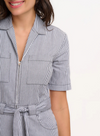 Meredith Boilersuit in Monochrome Stripe from Sugarhill