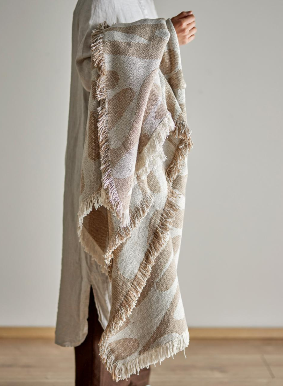 Bloomingville Alk Brown Recycled Cotton Throw