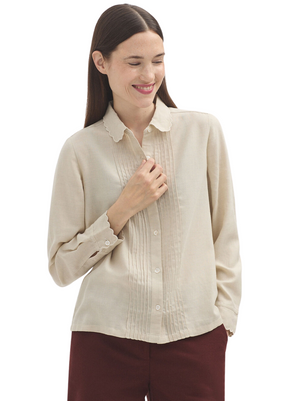 Melange Shirt with Pleats and Embroidery from Nice Things