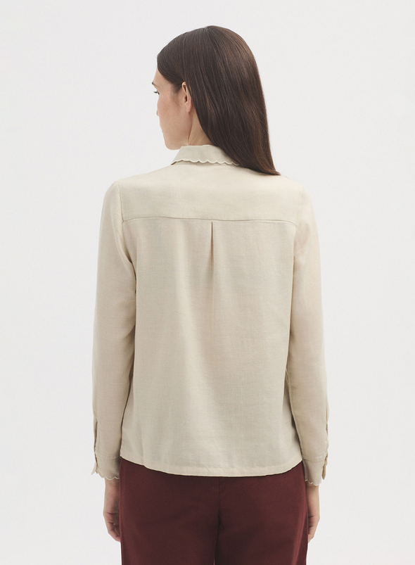 Melange Shirt with Pleats and Embroidery from Nice Things