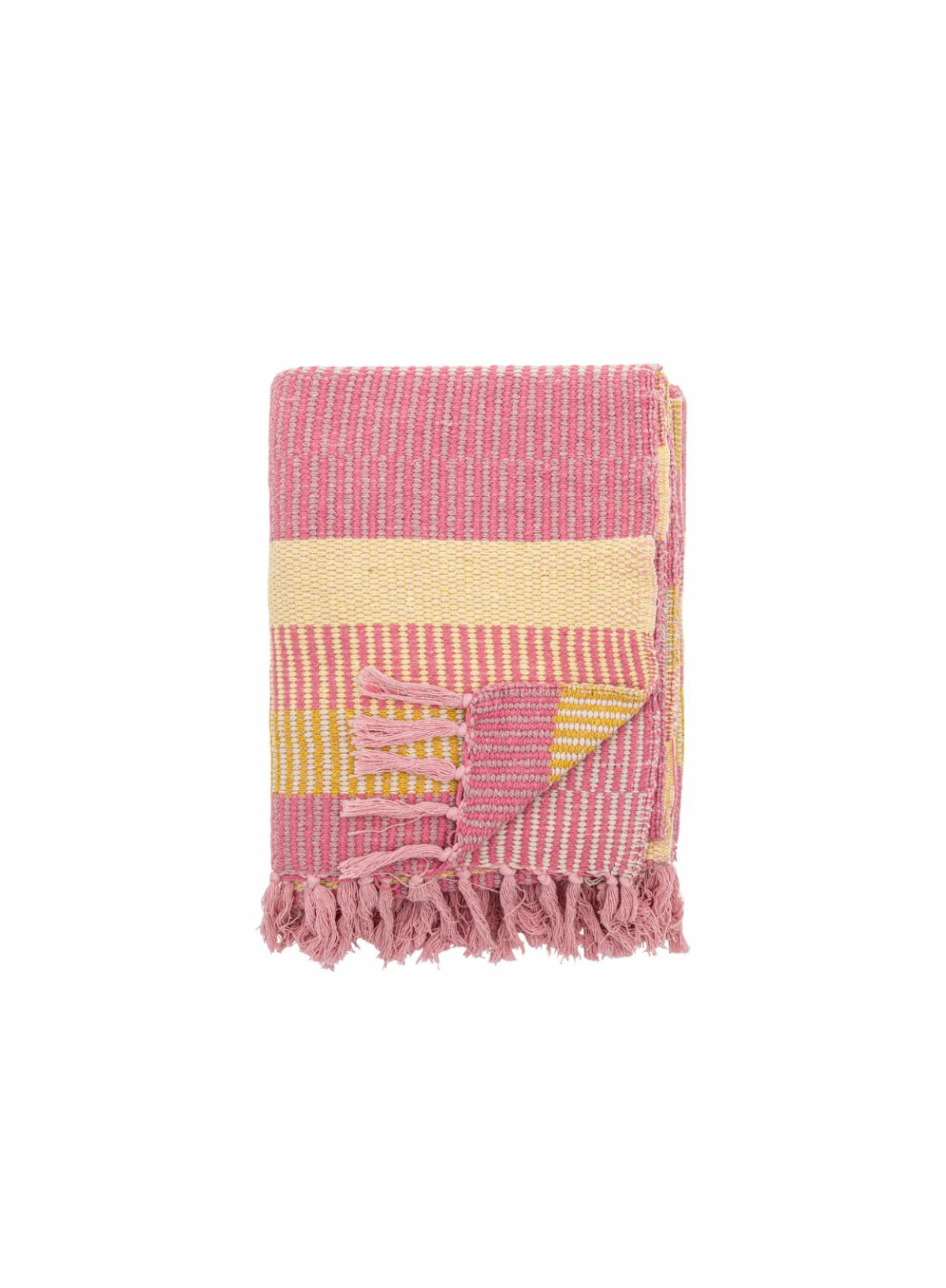 Pink Isnel Recycled Cotton Throw from Bloomingville