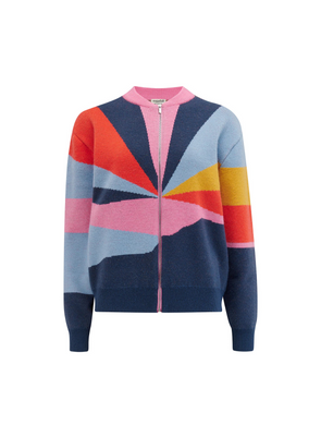 Solana Knitted Bomber in Multi Sunrays from Sugarhill