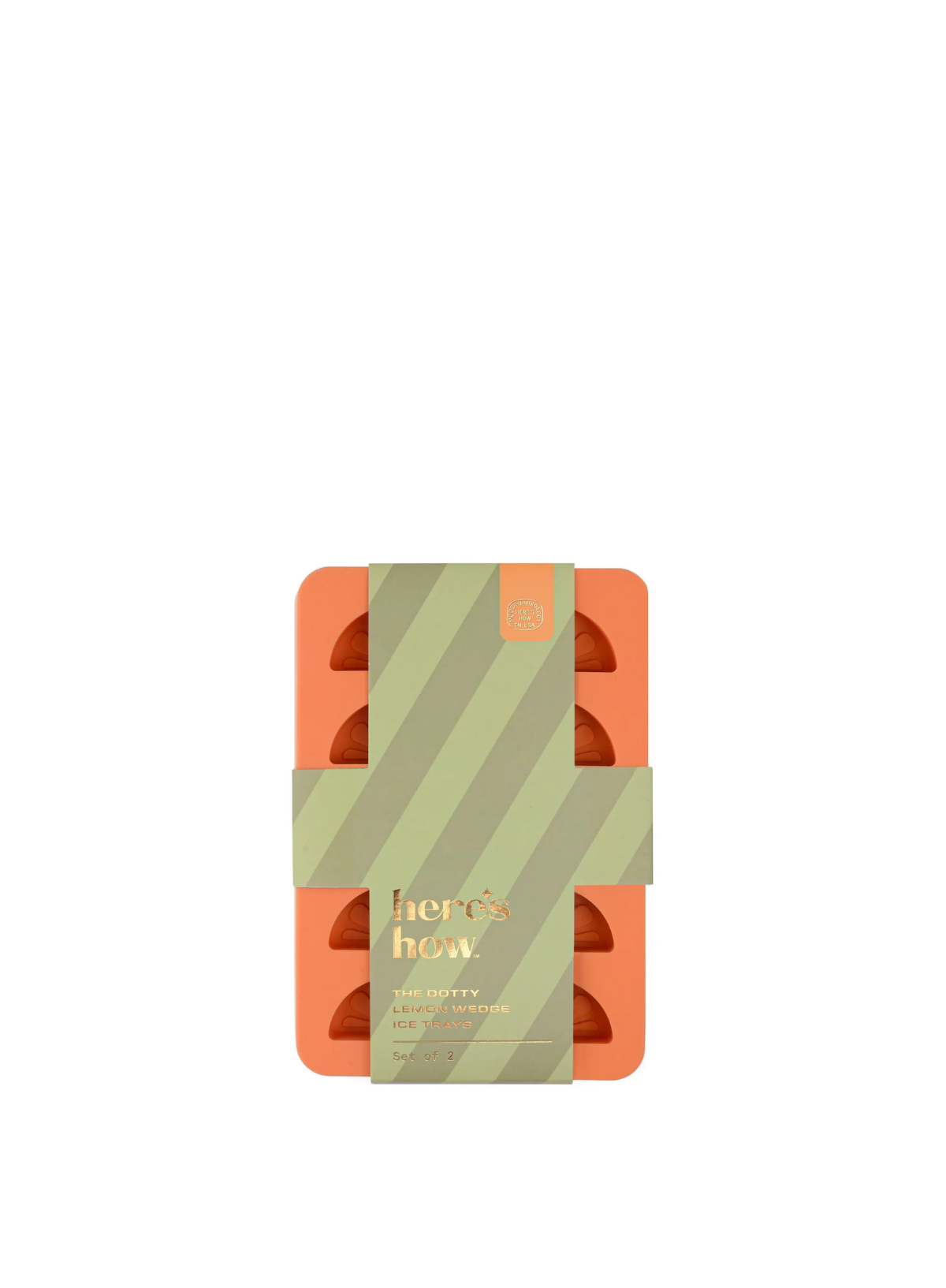 Dotty Citrus Wedge Ice Trays set of 2 - Orange & Blush Pink from Designworks Ink