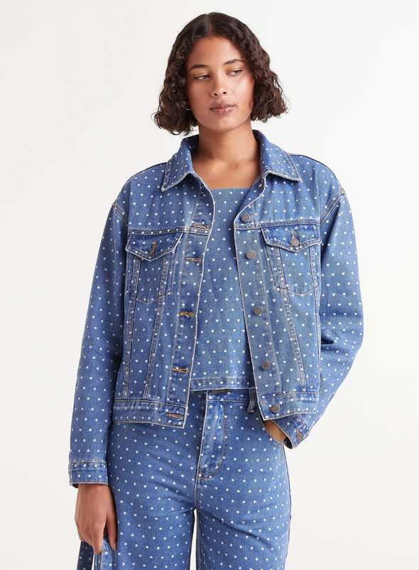 Denim Jacket in Blue with Spots from Compañia Fantastica