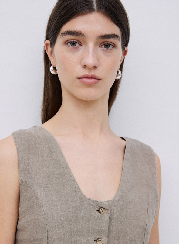 Portofino Waistcoat in Khaki from Yerse