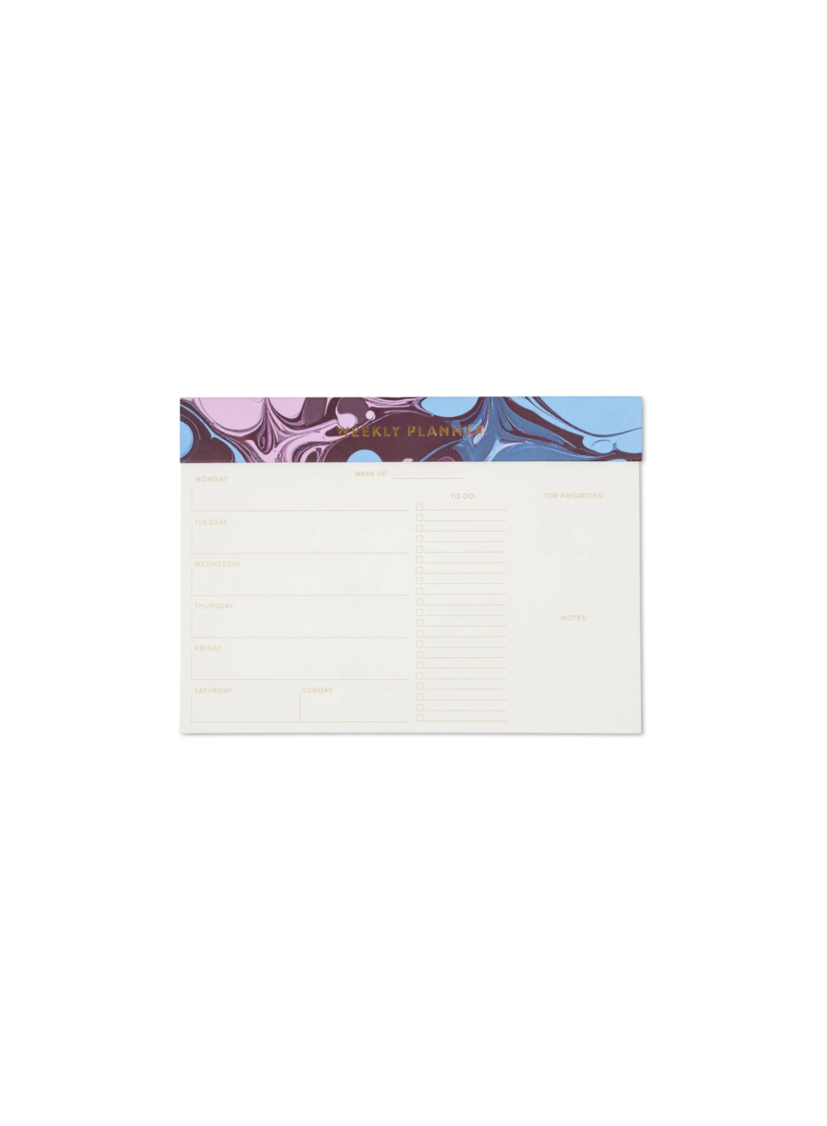 Designworks Ink Marble Weekly Planner Notepad - Burgundy Sky