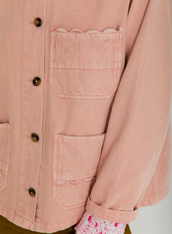 Elliot Denim Jacket in Chalk Pink from Bonté