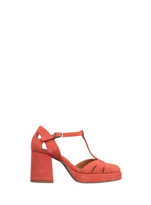 Chaza Heels in Coral Suede from Esska