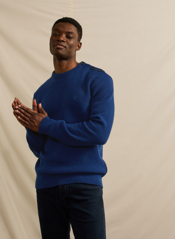 Lucio Wool Pullover in Dark Blue from Faguo