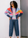 Solana Knitted Bomber in Multi Sunrays from Sugarhill