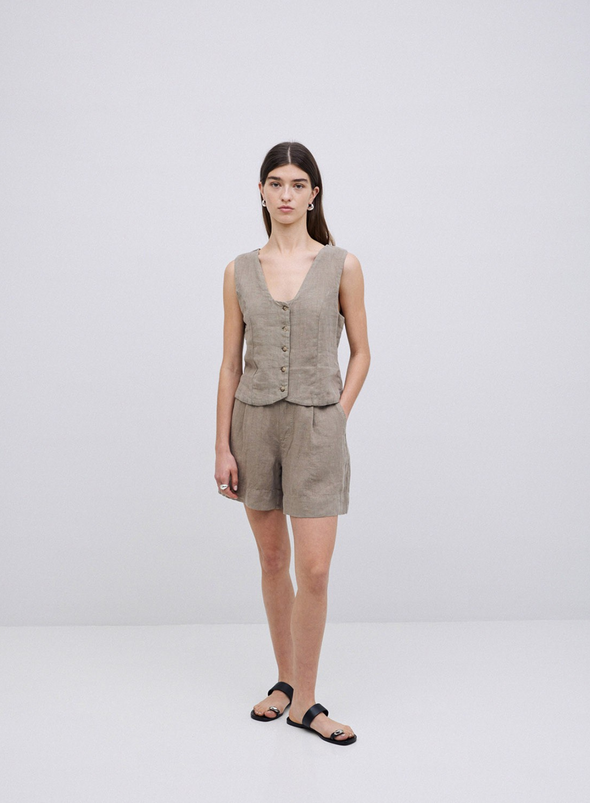 Portofino Waistcoat in Khaki from Yerse