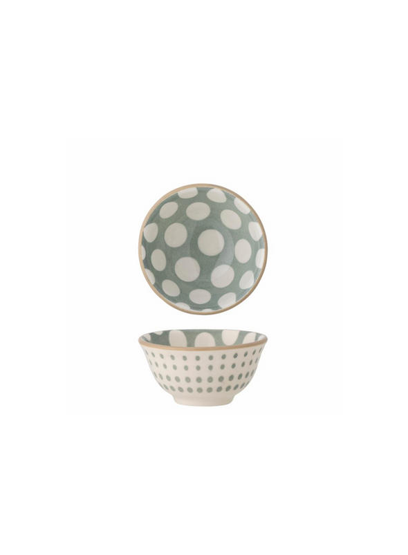 Small Spottty Green Maple Stoneware Bowl from Bloomingville