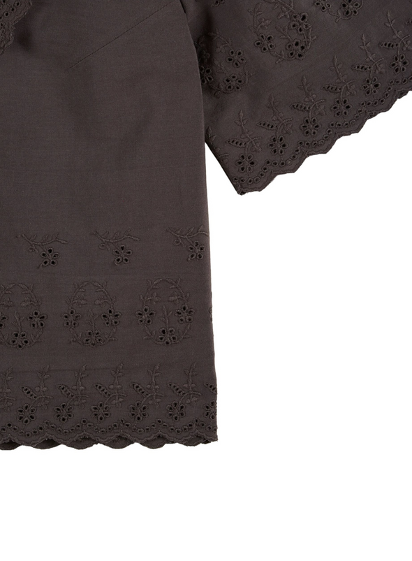 Babette English Embroidery Blouse in Bitume from Emile & Ida