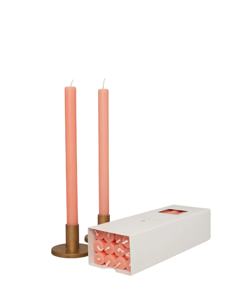 Paraffin Wax Dinner Candle in Peach from True Grace