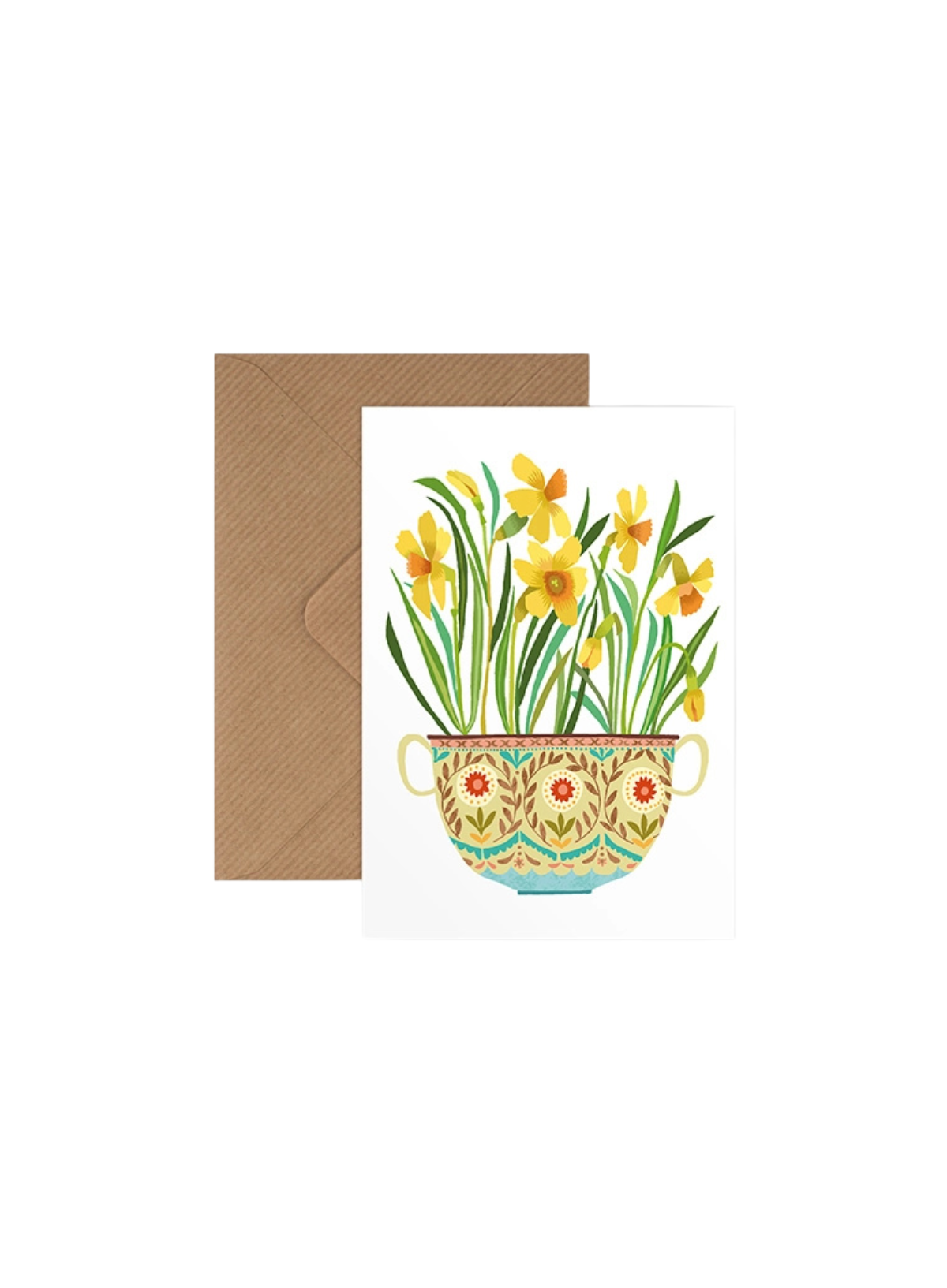 Brie Harrison Daffodil Pot Greetings Card