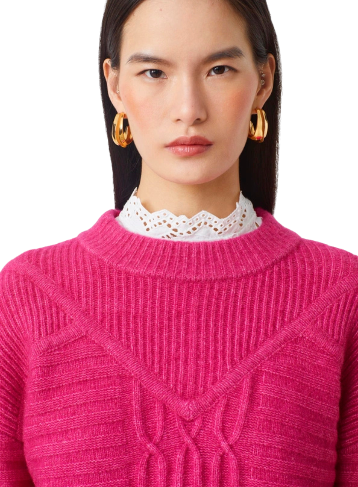 Parcia Knit Jumper in Fuchsia from Suncoo