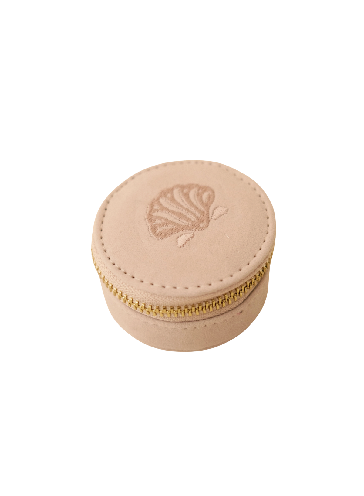 Cai & Jo Mini Travel Jewellery Case in Shell Cream