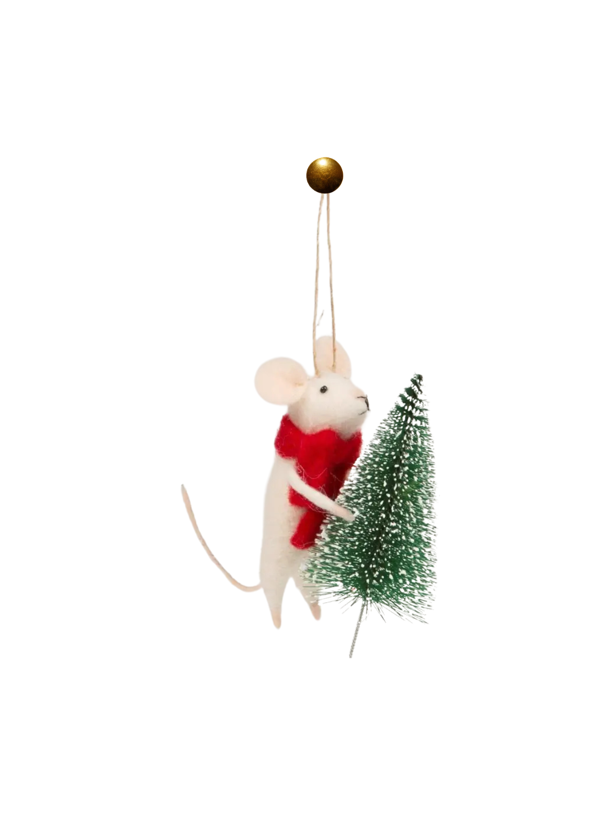 Mouse with Christmas Tree Felt Decoration From Sass & Belle