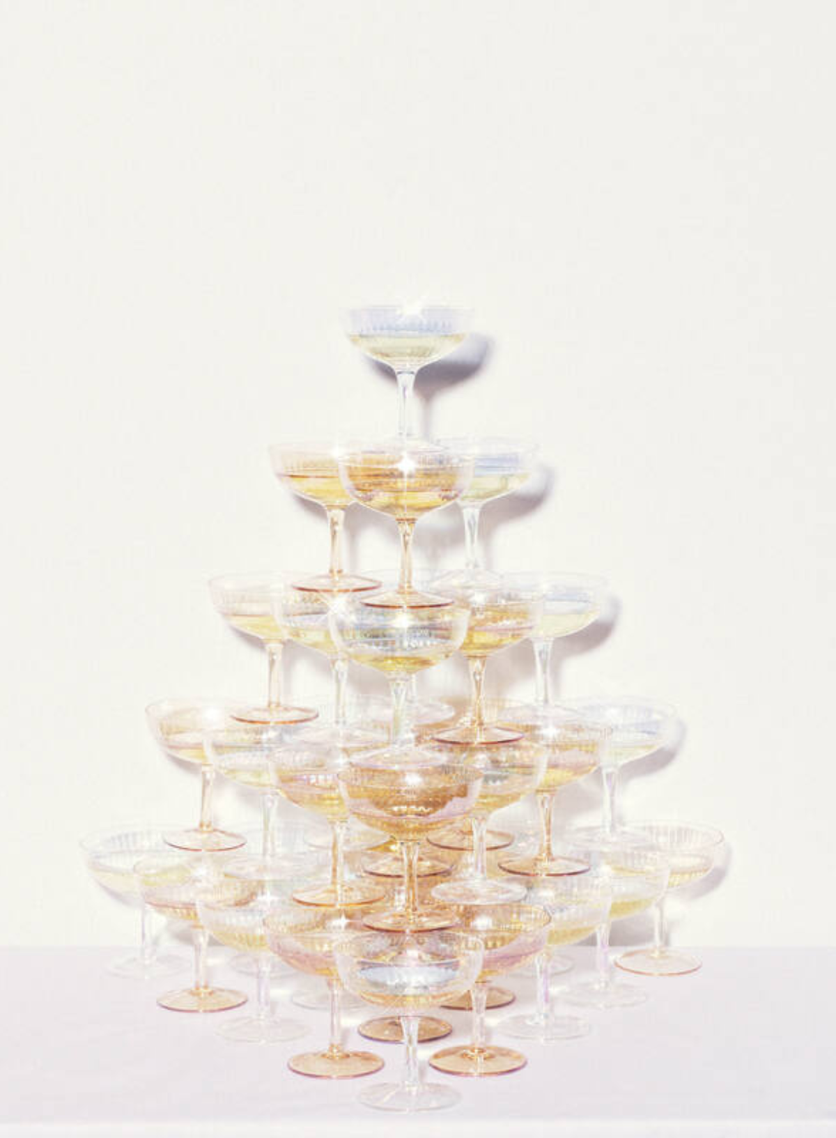 Champagne Coupe Glass 2 Pack Ripple Luster Amber from Vondels