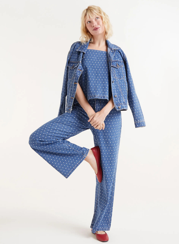 Denim Jeans in Blue with Spots from Compañia Fantastica