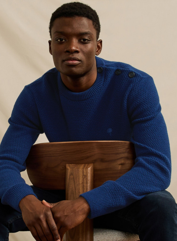 Lucio Wool Pullover in Dark Blue from Faguo