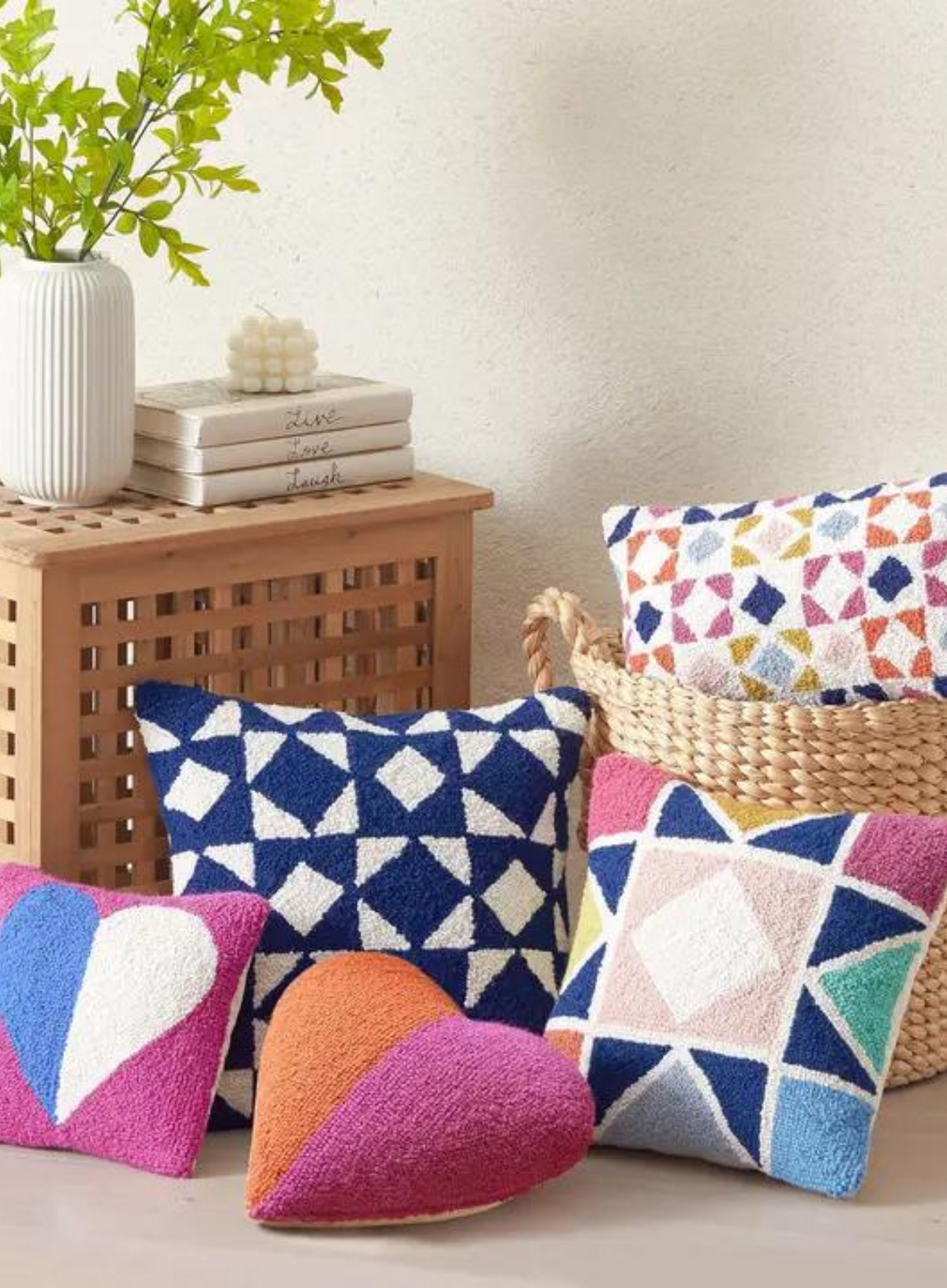 Split Heart Shaped Hook Cushion from Peking Handicraft