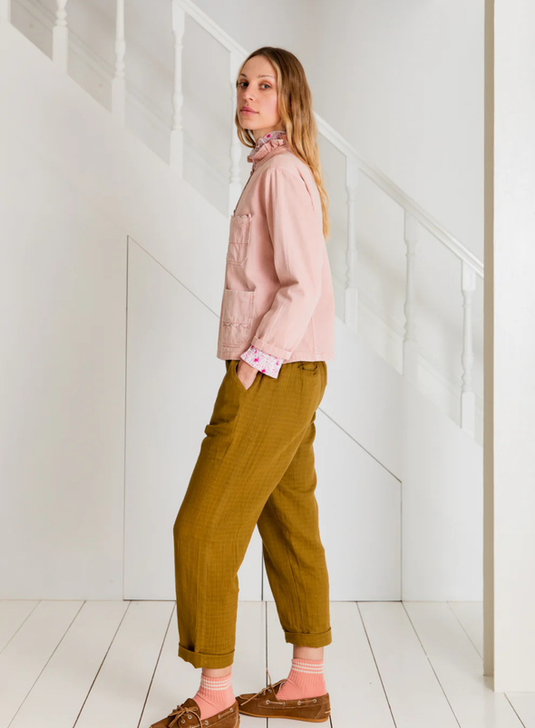 Elliot Denim Jacket in Chalk Pink from Bonté