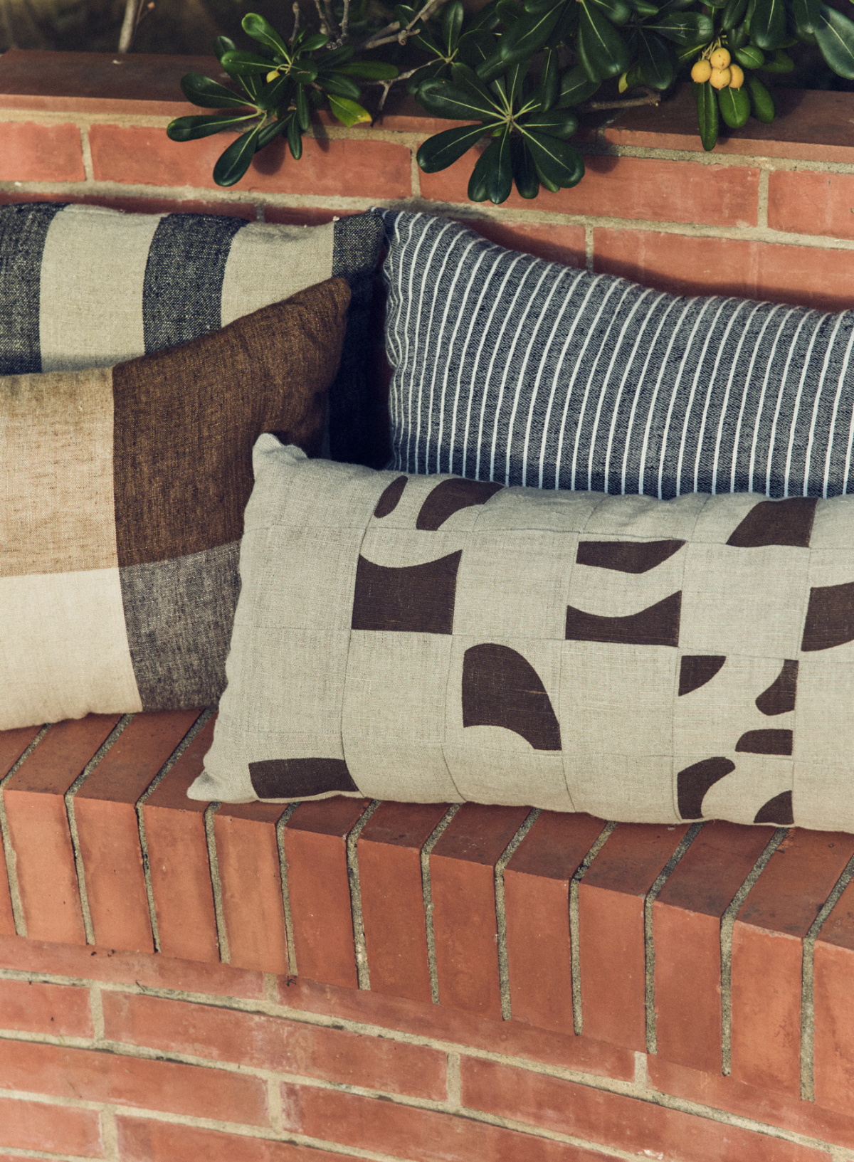 HK Living Striped Cushion Monochrome