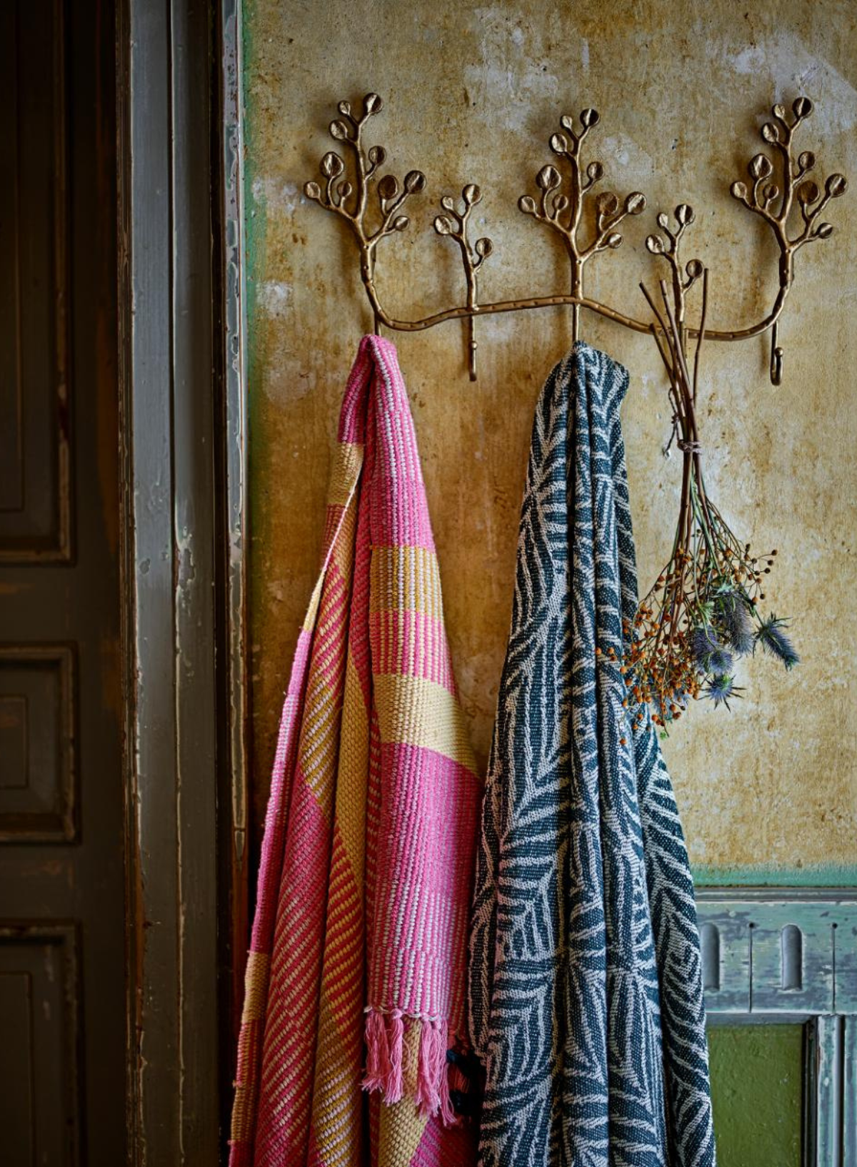 Pink Isnel Recycled Cotton Throw from Bloomingville