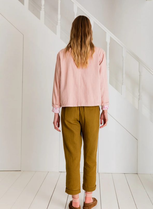 Elliot Denim Jacket in Chalk Pink from Bonté