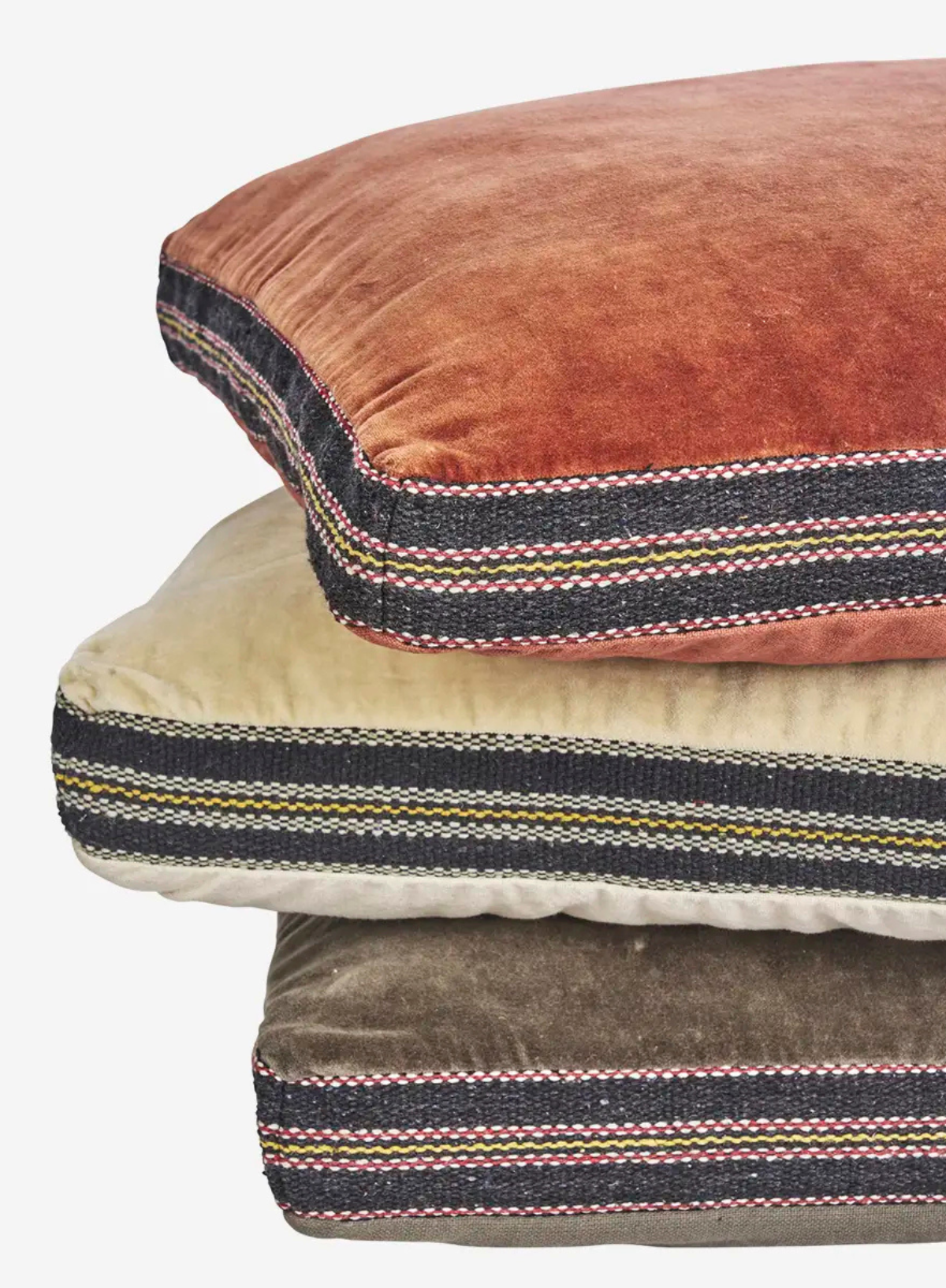 Seating Mat Cotton Velvet Grey/Black 50/50cm from Madam Stoltz