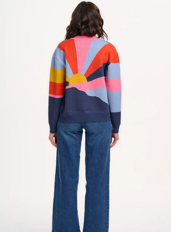 Solana Knitted Bomber in Multi Sunrays from Sugarhill