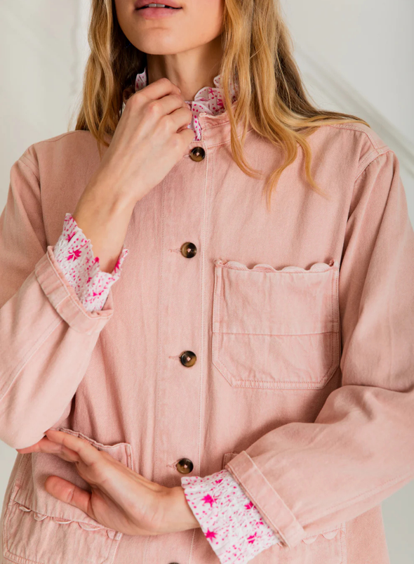 Elliot Denim Jacket in Chalk Pink from Bonté