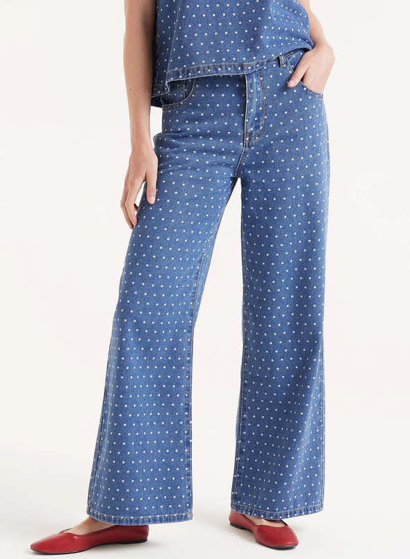 Denim Jeans in Blue with Spots from Compañia Fantastica