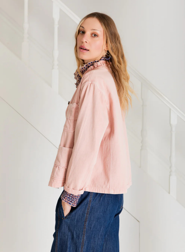 Elliot Denim Jacket in Chalk Pink from Bonté