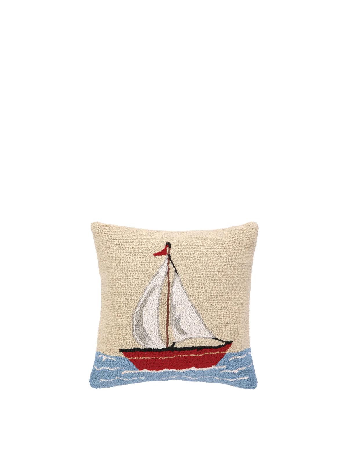 Cream Sailboat Hook Cushion from Peking Handicraft