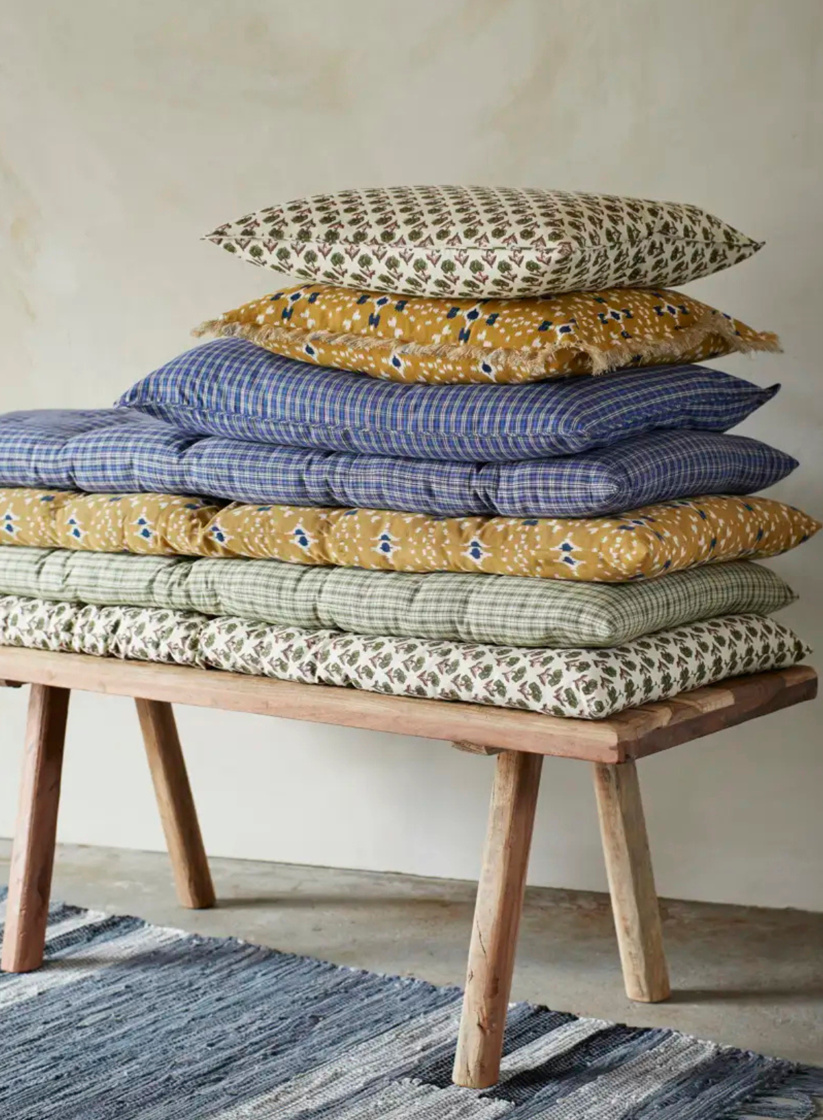 Madam Stoltz Moss Round Cotton Chair Pad