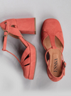 Chaza Heels in Coral Suede from Esska