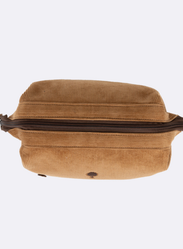 Recycled Cotton Washbag in Camel from Faguo
