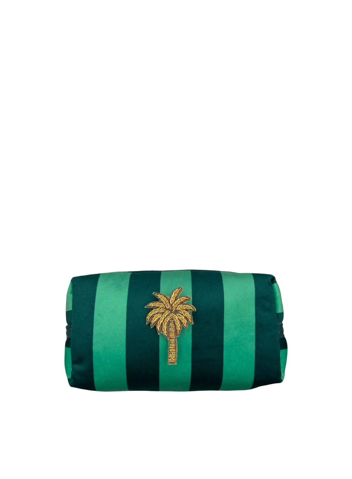 Teal Stripe Makeup Bag & Palm Tree Brooch from Sixton