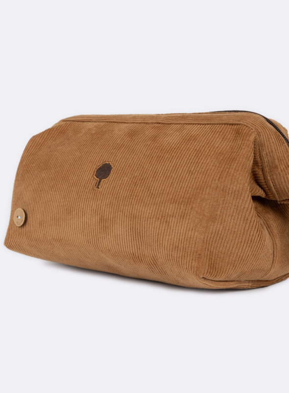Recycled Cotton Washbag in Camel from Faguo