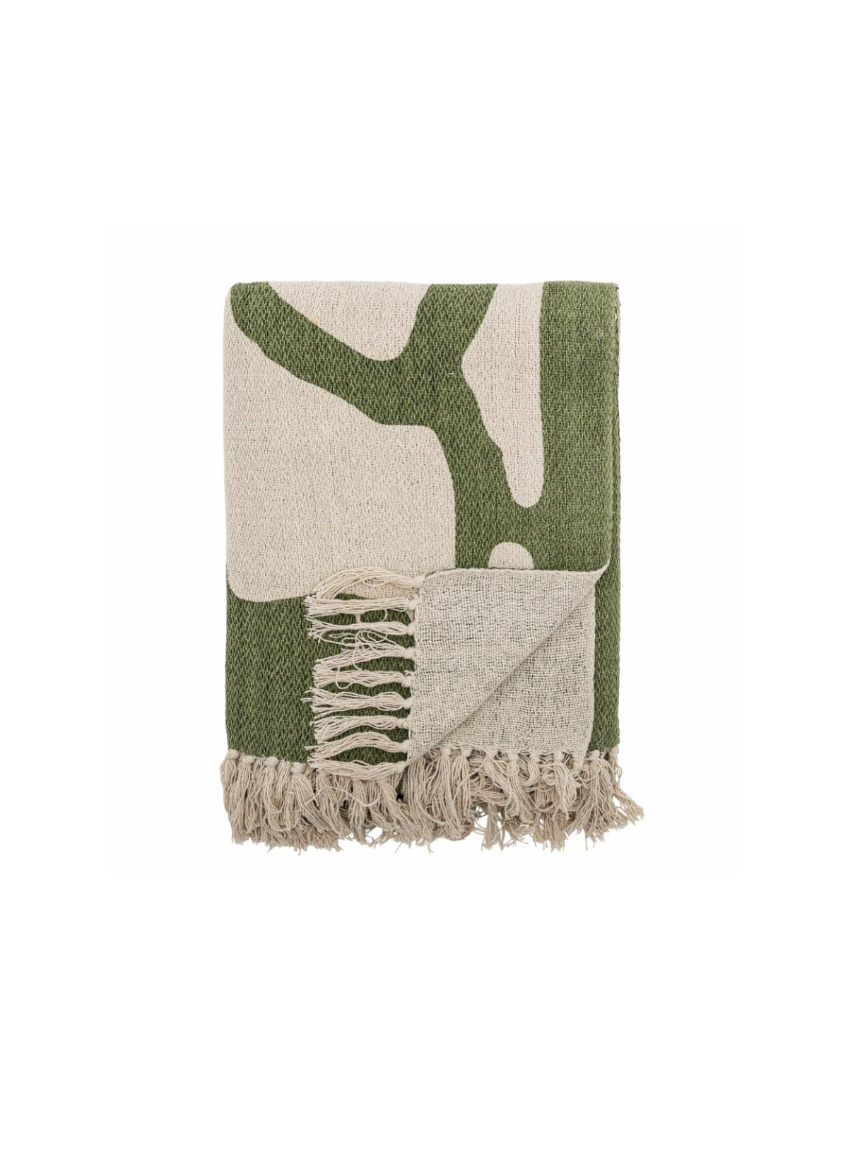 Bloomingville Dalmine Green Recycled Cotton Throw