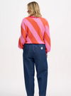 Essie Jumper in Pink/Orange Diagonal Stripe from Sugarhill