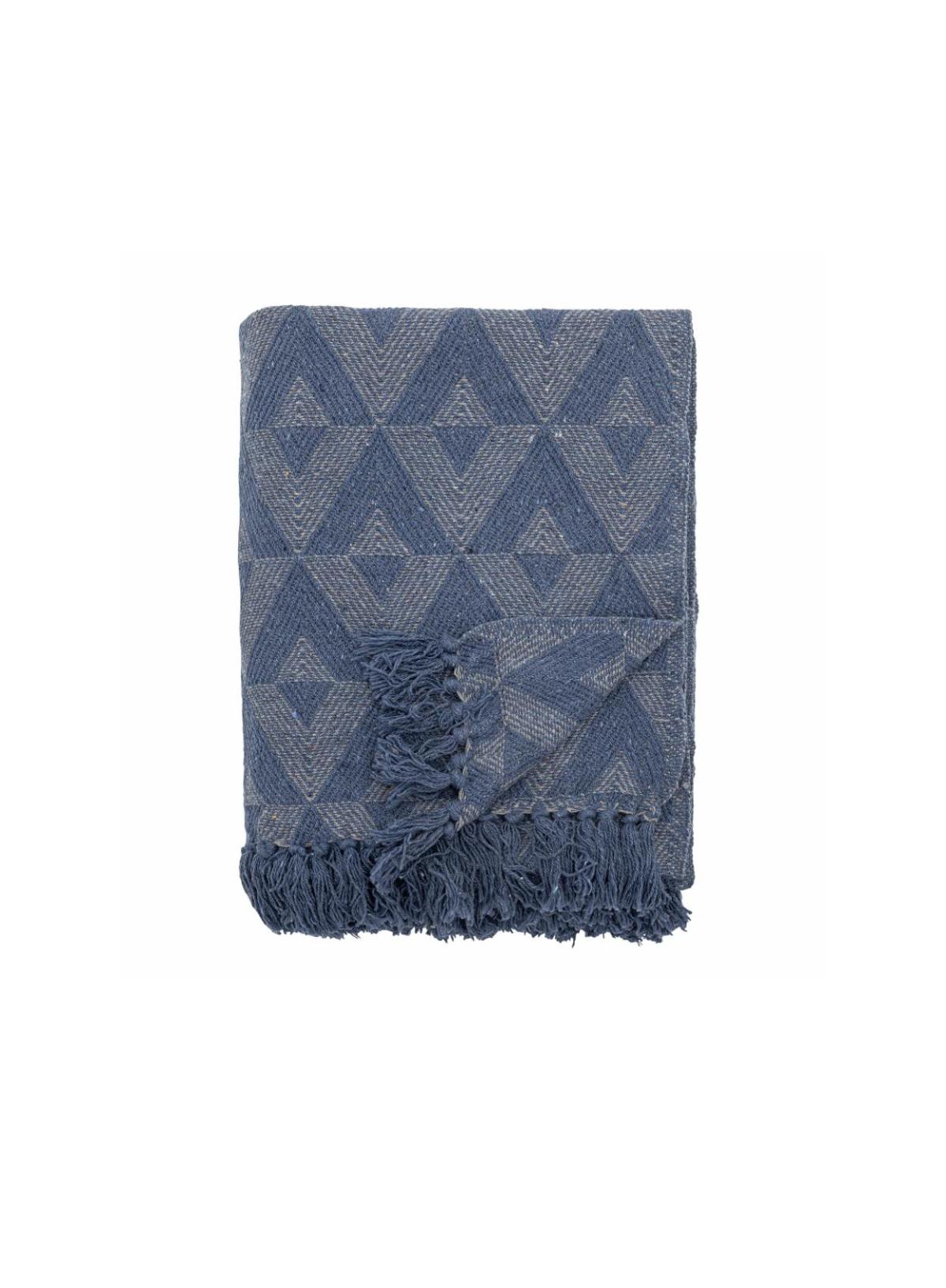 Udine Blue Recycled Cotton Throw from Bloomingville