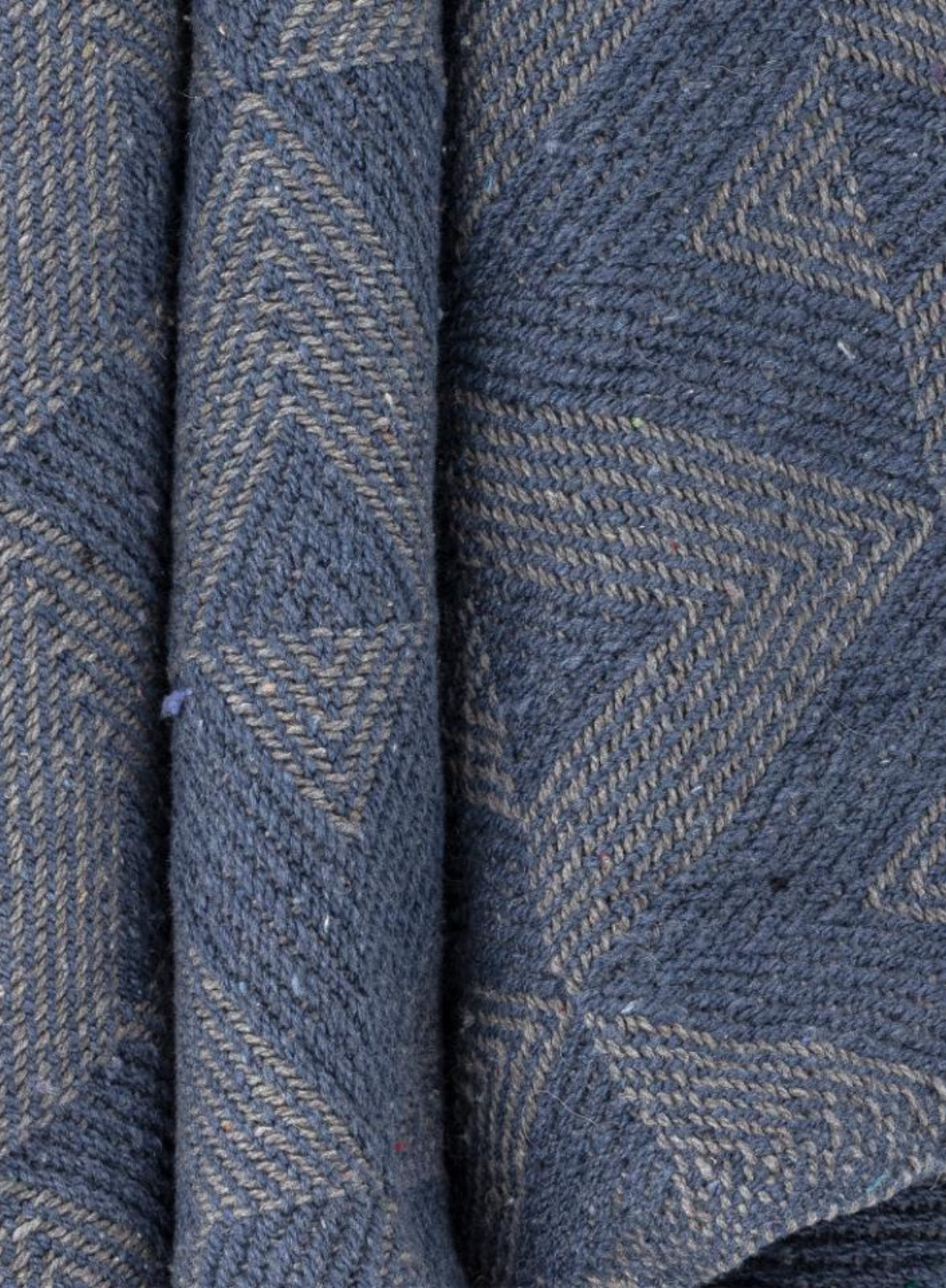 Udine Blue Recycled Cotton Throw from Bloomingville