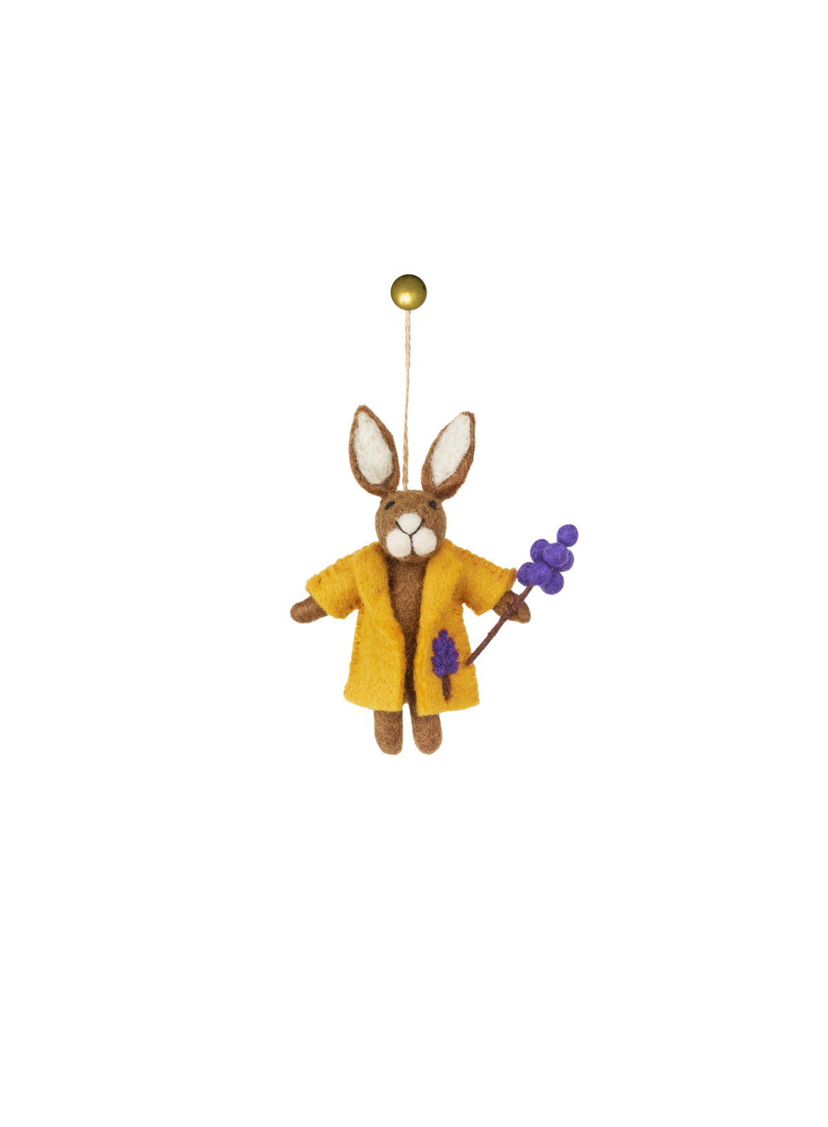 Felt So Good Handmade Felt Lulu Lavender Hare Spring Hanging Decoration